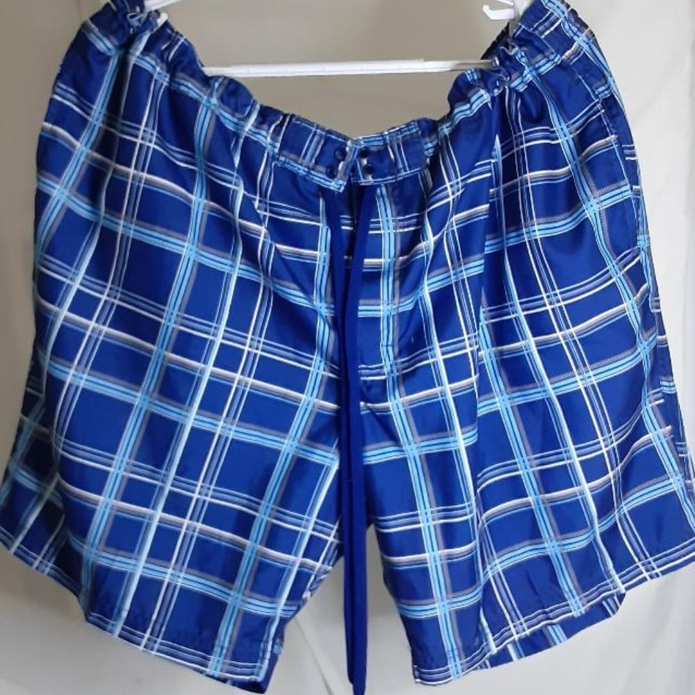 Logan Hill Shorts Swim Trunks Size 2XL (46-48) Blue Plaid